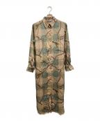 LAUREN RALPH LAURENローレンラルフローレン）の古着「チェーン柄ワンピース」｜ブラウン