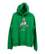 POLO RALPH LAURENポロ・ラルフローレン）の古着「ポロベアペイントプルオーバーパーカー」｜グリーン