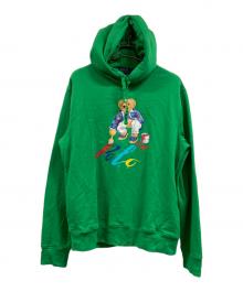 POLO RALPH LAUREN（ポロ・ラルフローレン）の古着「ポロベアペイントプルオーバーパーカー」｜グリーン