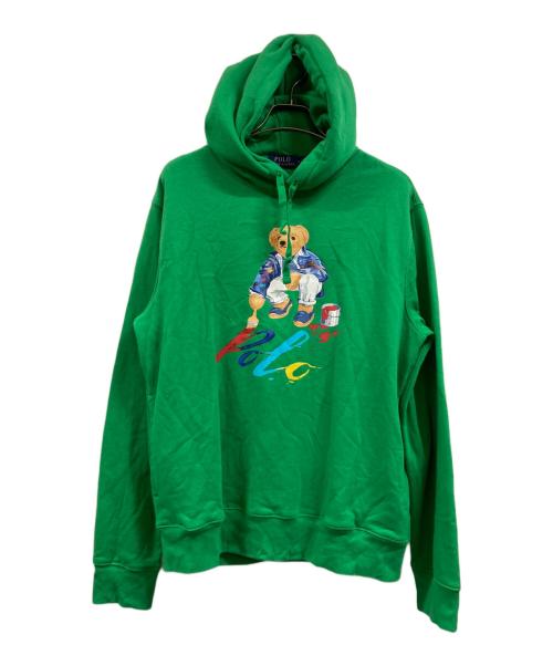 POLO RALPH LAUREN（ポロ・ラルフローレン）POLO RALPH LAUREN (ポロ・ラルフローレン) ポロベアペイントプルオーバーパーカー グリーン サイズ:Mの古着・服飾アイテム