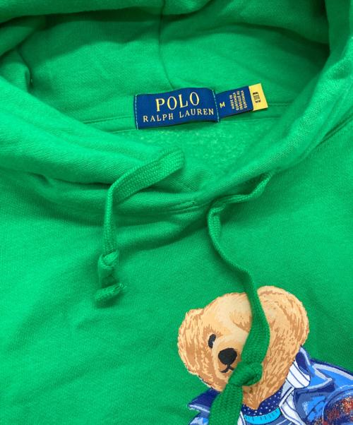 POLO RALPH LAUREN（ポロ・ラルフローレン）POLO RALPH LAUREN (ポロ・ラルフローレン) ポロベアペイントプルオーバーパーカー グリーン サイズ:Mの古着・服飾アイテム