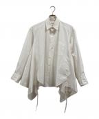 beautiful peopleビューティフルピープル）の古着「Double-end finx stripe ruffle shirt」｜ホワイト
