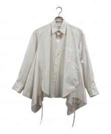 beautiful people（ビューティフルピープル）の古着「Double-end finx stripe ruffle shirt」｜ホワイト