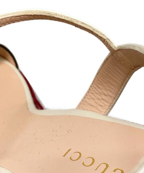 GUCCI（グッチ）GUCCI (グッチ) ダブルG ウェッジソールサンダル レッド×ネイビー サイズ: 38 1/2の古着・服飾アイテム