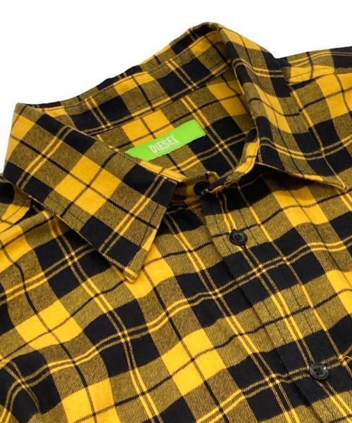 DIESEL（ディーゼル）DIESEL (ディーゼル) チェックネルシャツ イエロー サイズ:XXLの古着・服飾アイテム