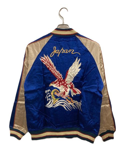 HOUSTON（ヒューストン）HOUSTON (ヒューストン) スカジャン ブルー×ブラウン サイズ:Ｍの古着・服飾アイテム