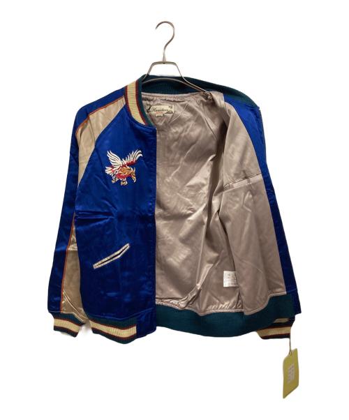 HOUSTON（ヒューストン）HOUSTON (ヒューストン) スカジャン ブルー×ブラウン サイズ:Ｍの古着・服飾アイテム