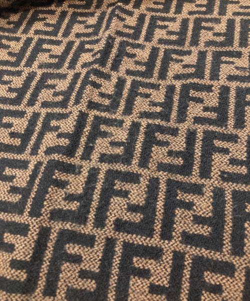 FENDI（フェンディ）FENDI (フェンディ) ズッカ柄ウールマフラー ブラック×ブラウンの古着・服飾アイテム