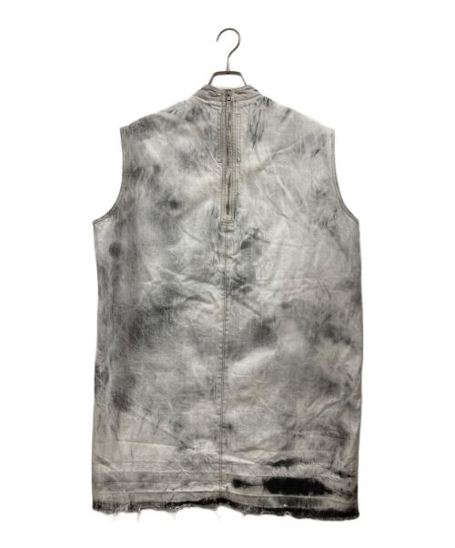 RICK OWENS（リックオウエンス）RICK OWENS (リックオウエンス) ブリーチブラックデニムカットオフロングベスト グレー サイズ:Sの古着・服飾アイテム