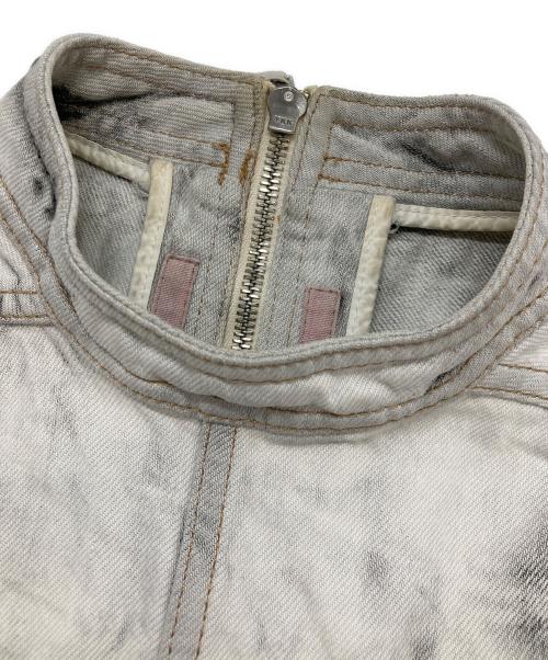 RICK OWENS（リックオウエンス）RICK OWENS (リックオウエンス) ブリーチブラックデニムカットオフロングベスト グレー サイズ:Sの古着・服飾アイテム