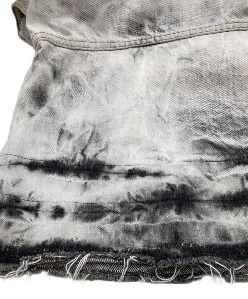 RICK OWENS（リックオウエンス）RICK OWENS (リックオウエンス) ブリーチブラックデニムカットオフロングベスト グレー サイズ:Sの古着・服飾アイテム