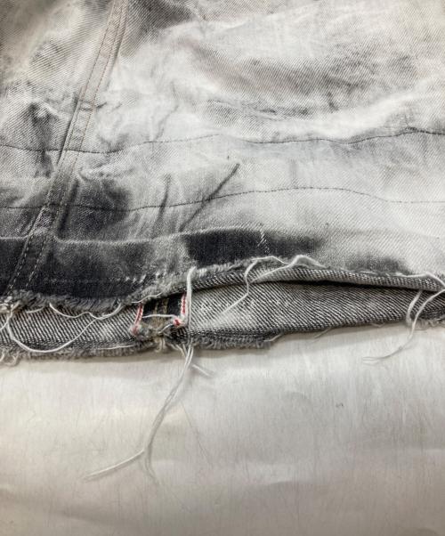 RICK OWENS（リックオウエンス）RICK OWENS (リックオウエンス) ブリーチブラックデニムカットオフロングベスト グレー サイズ:Sの古着・服飾アイテム