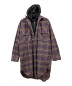 MIHARA YASUHIROミハラヤスヒロ）の古着「切替パーカー」｜パープル×ブラック