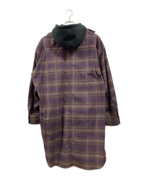 MIHARA YASUHIRO（ミハラヤスヒロ）MIHARA YASUHIRO (ミハラヤスヒロ) 切替パーカー パープル×ブラック サイズ:FREEの古着・服飾アイテム