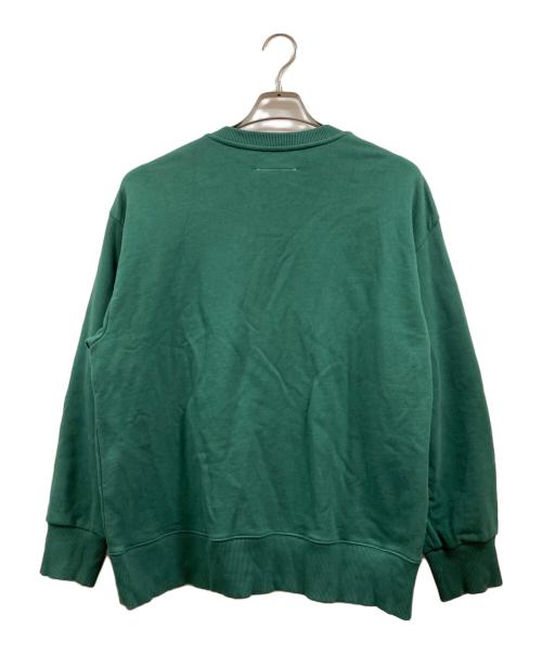 MM6 Maison Margiela（エムエムシックスメゾンマルジェラ）MM6 Maison Margiela (エムエムシックスメゾンマルジェラ) ロゴ長袖スウェットプルオーバー グリーン サイズ:16の古着・服飾アイテム