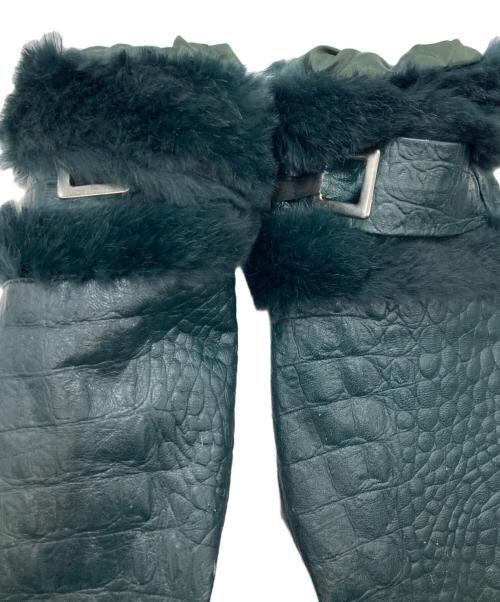 DOLCE & GABBANA（ドルチェ＆ガッバーナ）DOLCE & GABBANA (ドルチェ＆ガッバーナ) ファー切替レザージャケット グリーン サイズ:XSの古着・服飾アイテム