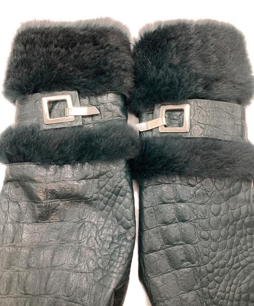 DOLCE & GABBANA（ドルチェ＆ガッバーナ）DOLCE & GABBANA (ドルチェ＆ガッバーナ) ファー切替レザージャケット グリーン サイズ:XSの古着・服飾アイテム