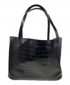 J&M DAVIDSONジェイ＆エム デヴィッドソン）の古着「クロコ型押しトートバッグ」｜ブラック