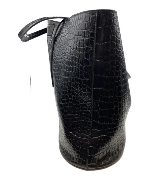 J&M DAVIDSON（ジェイ＆エム デヴィッドソン）J&M DAVIDSON (ジェイ＆エム デヴィッドソン) クロコ型押しトートバッグ ブラックの古着・服飾アイテム