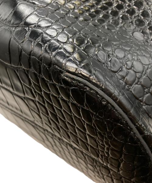 J&M DAVIDSON（ジェイ＆エム デヴィッドソン）J&M DAVIDSON (ジェイ＆エム デヴィッドソン) クロコ型押しトートバッグ ブラックの古着・服飾アイテム