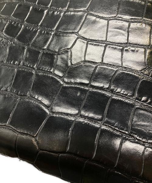 J&M DAVIDSON（ジェイ＆エム デヴィッドソン）J&M DAVIDSON (ジェイ＆エム デヴィッドソン) クロコ型押しトートバッグ ブラックの古着・服飾アイテム