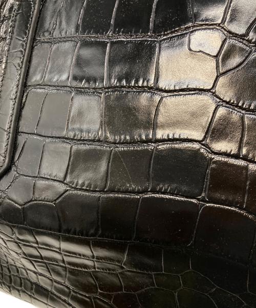 J&M DAVIDSON（ジェイ＆エム デヴィッドソン）J&M DAVIDSON (ジェイ＆エム デヴィッドソン) クロコ型押しトートバッグ ブラックの古着・服飾アイテム