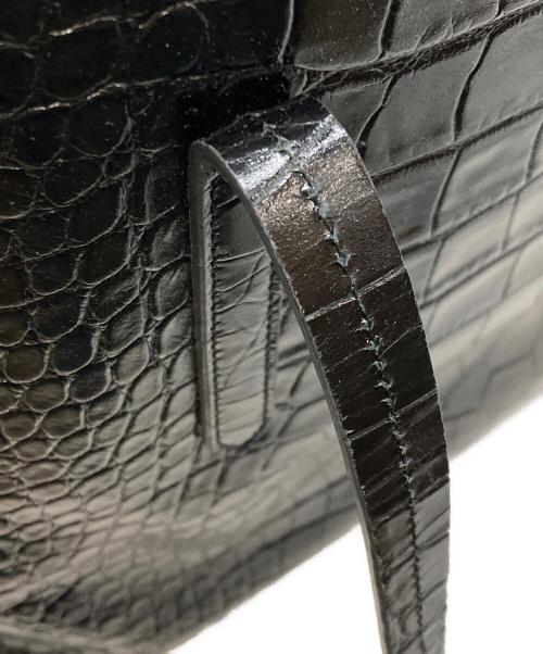 J&M DAVIDSON（ジェイ＆エム デヴィッドソン）J&M DAVIDSON (ジェイ＆エム デヴィッドソン) クロコ型押しトートバッグ ブラックの古着・服飾アイテム