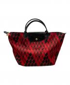 LONGCHAMPロンシャン）の古着「ハンドバッグ」｜レッド×ブラック