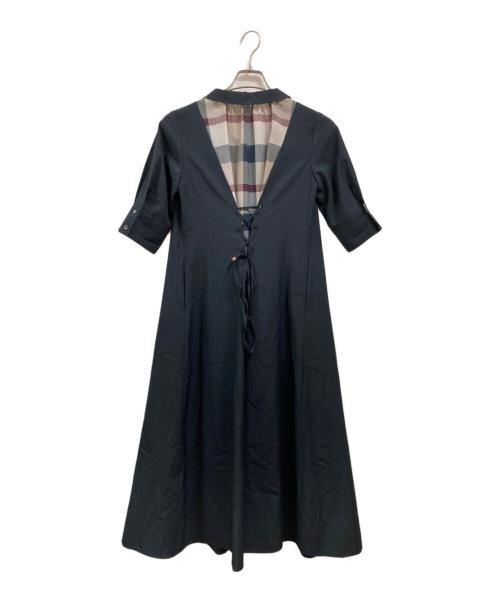 BLUE LABEL CRESTBRIDGE（ブルーレーベルクレストブリッジ）BLUE LABEL CRESTBRIDGE (ブルーレーベルクレストブリッジ) ブラウスワンピース ネイビー サイズ:38の古着・服飾アイテム