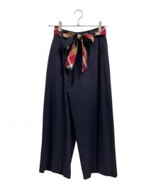 BLUE LABEL CRESTBRIDGE（ブルーレーベルクレストブリッジ）の古着「ワイドパンツ」｜ネイビー