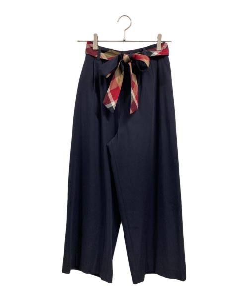 BLUE LABEL CRESTBRIDGE（ブルーレーベルクレストブリッジ）BLUE LABEL CRESTBRIDGE (ブルーレーベルクレストブリッジ) ワイドパンツ ネイビー サイズ:36の古着・服飾アイテム