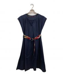 BLUE LABEL CRESTBRIDGE（ブルーレーベルクレストブリッジ）の古着「チュニックワンピース」｜ネイビー
