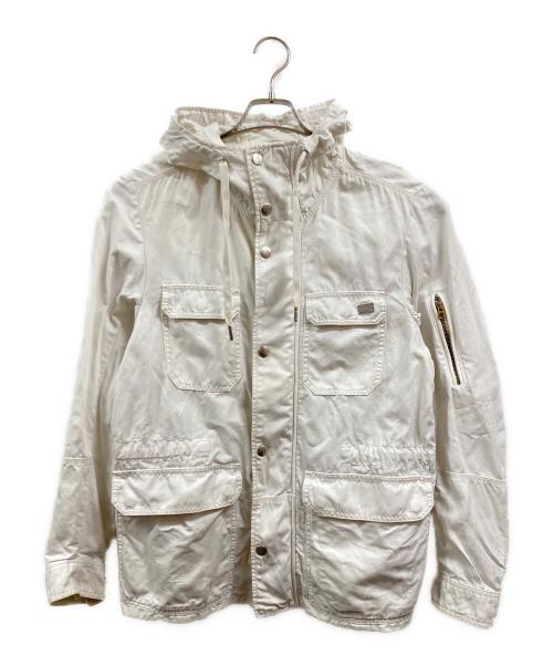 DIESEL（ディーゼル）DIESEL (ディーゼル) フーデッドジャケット ホワイト サイズ:Sの古着・服飾アイテム