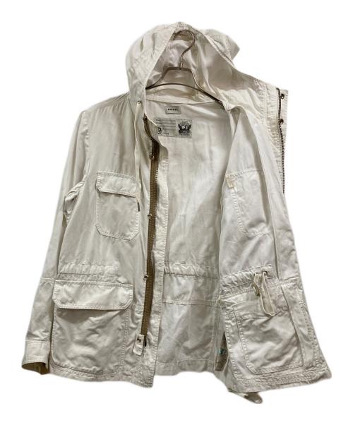 DIESEL（ディーゼル）DIESEL (ディーゼル) フーデッドジャケット ホワイト サイズ:Sの古着・服飾アイテム