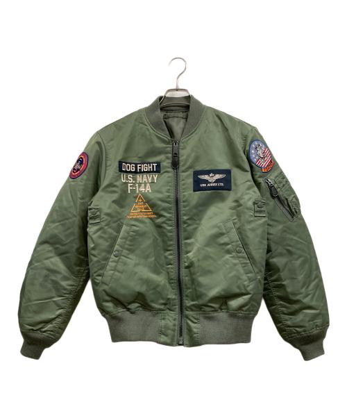 AVIREX（アヴィレックス）AVIREX (アヴィレックス) MA-1ジャケット TOM CAT カーキ サイズ:Lの古着・服飾アイテム