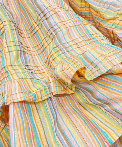 CASA FLINE（カーサフライン）CASA FLINE (カーサフライン) インド綿フレアスカート オレンジ サイズ:FREE 未使用品の古着・服飾アイテム