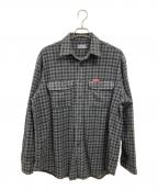 Hysteric Glamourヒステリックグラマー）の古着「THE HYSTERIC WOMAN ワークシャツ」｜グレー×ブラック