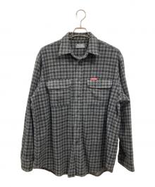 Hysteric Glamour（ヒステリックグラマー）の古着「THE HYSTERIC WOMAN ワークシャツ」｜グレー×ブラック