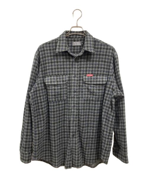 Hysteric Glamour（ヒステリックグラマー）Hysteric Glamour (ヒステリックグラマー) THE HYSTERIC WOMAN ワークシャツ グレー×ブラック サイズ:XLの古着・服飾アイテム