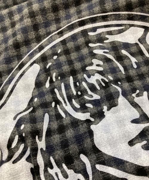 Hysteric Glamour（ヒステリックグラマー）Hysteric Glamour (ヒステリックグラマー) THE HYSTERIC WOMAN ワークシャツ グレー×ブラック サイズ:XLの古着・服飾アイテム