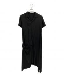 Yohji Yamamoto collections（ヨウジヤマモトコレクションズ）の古着「Ry SEETING CLOTH R DRAPED SHIRT DRESS」｜ブラック