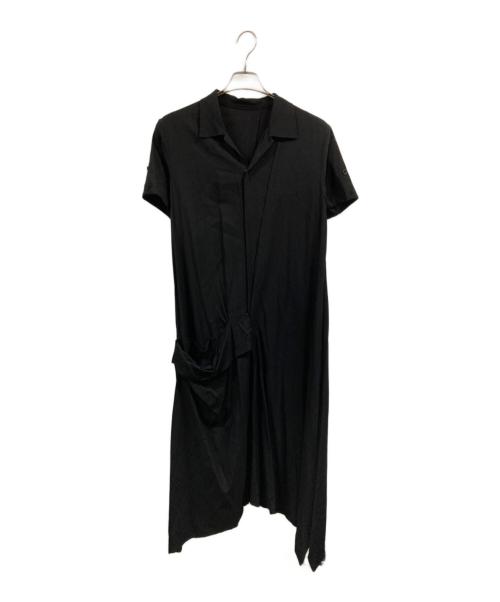 Yohji Yamamoto collections（ヨウジヤマモトコレクションズ）Yohji Yamamoto collections (ヨウジヤマモトコレクションズ) Ry SEETING CLOTH R DRAPED SHIRT DRESS ブラック サイズ:2の古着・服飾アイテム