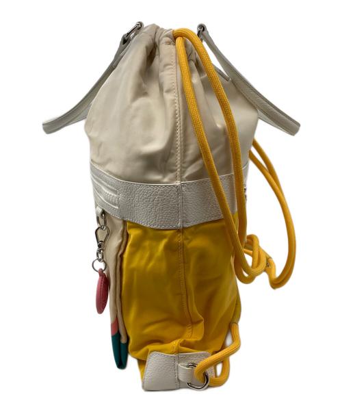 COLE HAAN（コールハーン）COLE HAAN (コールハーン) 2wayリュック ベージュ×イエローの古着・服飾アイテム
