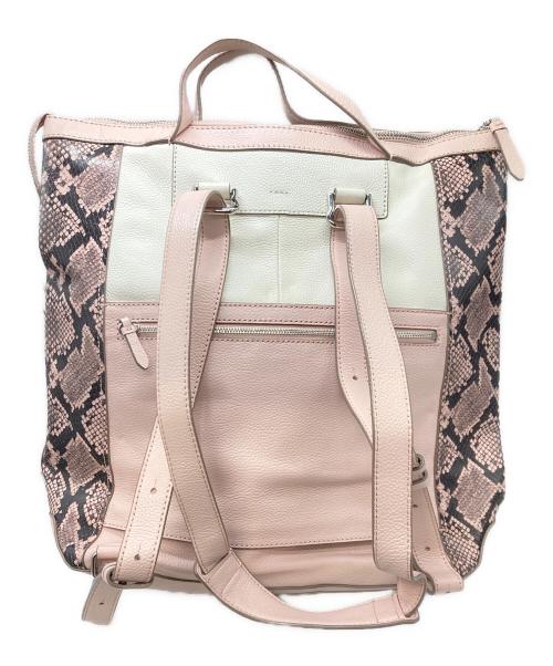 COLE HAAN（コールハーン）COLE HAAN (コールハーン) コンバーチブルバックパック ピンク×ホワイトの古着・服飾アイテム