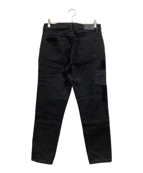 LAUREN RALPH LAUREN（ローレンラルフローレン）LAUREN RALPH LAUREN (ローレンラルフローレン) パッチワークリペア加工デニムパンツ ブラック サイズ:6の古着・服飾アイテム
