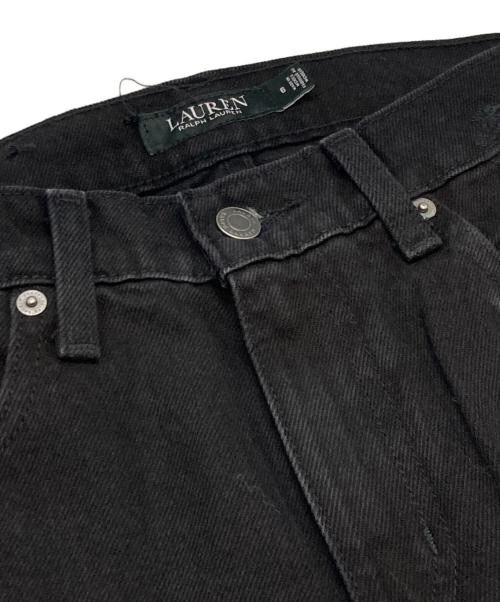 LAUREN RALPH LAUREN（ローレンラルフローレン）LAUREN RALPH LAUREN (ローレンラルフローレン) パッチワークリペア加工デニムパンツ ブラック サイズ:6の古着・服飾アイテム