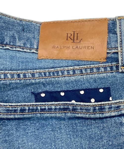 LAUREN RALPH LAUREN（ローレンラルフローレン）LAUREN RALPH LAUREN (ローレンラルフローレン) パッチワークリペア加工デニムパンツ インディゴ サイズ:4の古着・服飾アイテム