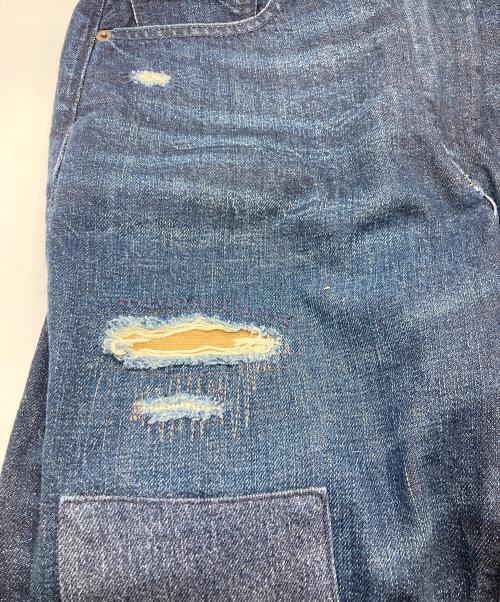 POLO RALPH LAUREN（ポロ・ラルフローレン）POLO RALPH LAUREN (ポロ・ラルフローレン) パッチワークダメージリペア加工デニムパンツ インディゴ サイズ:28の古着・服飾アイテム