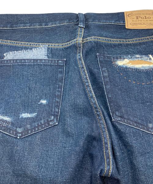 POLO RALPH LAUREN（ポロ・ラルフローレン）POLO RALPH LAUREN (ポロ・ラルフローレン) パッチワークダメージリペア加工デニムパンツ インディゴ サイズ:28の古着・服飾アイテム