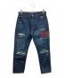POLO RALPH LAUREN（ポロ・ラルフローレン）の古着「パッチワークダメージリペア加工デニムパンツ」｜インディゴ